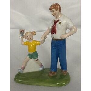 Dept 56 Snow Village Wright Bicycle Shop Replacement Figurine Father Daughter